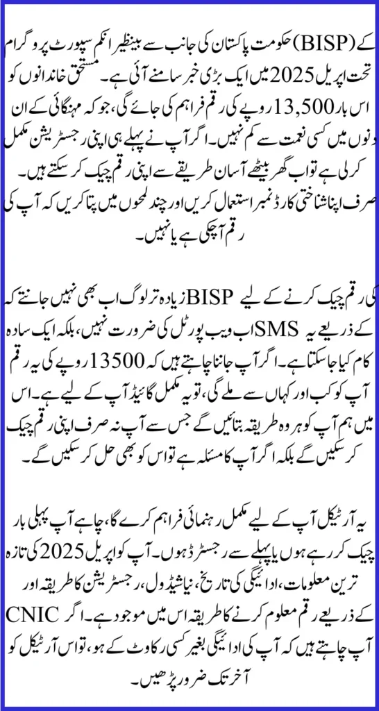 8171 BISP Payment Check Online 13500 via CNIC – April 2025 Full Guide with Easy Steps