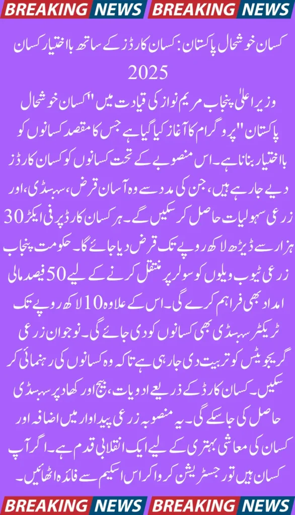 Kisan Khushal Pakistan Empowering Farmers with Kisan Cards 2025