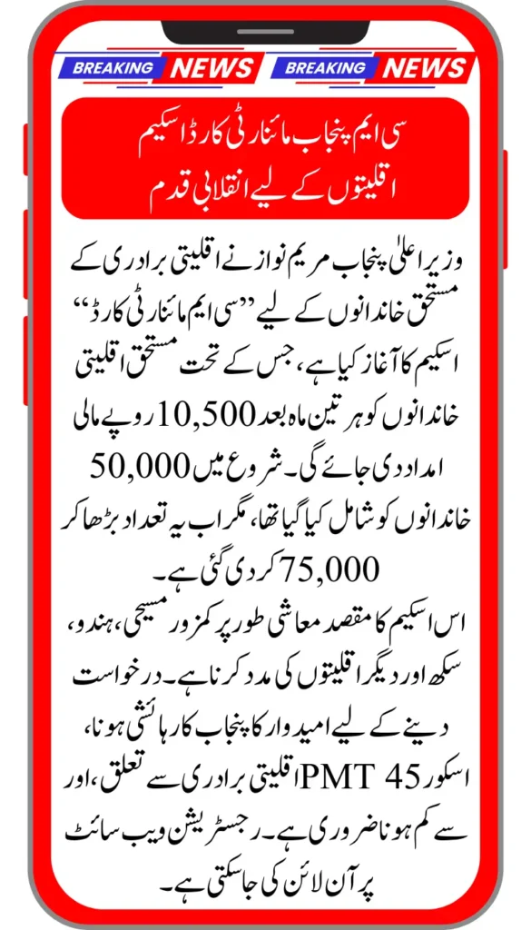 CM Punjab Expands Minority Card Program Limit Raised to 75,000