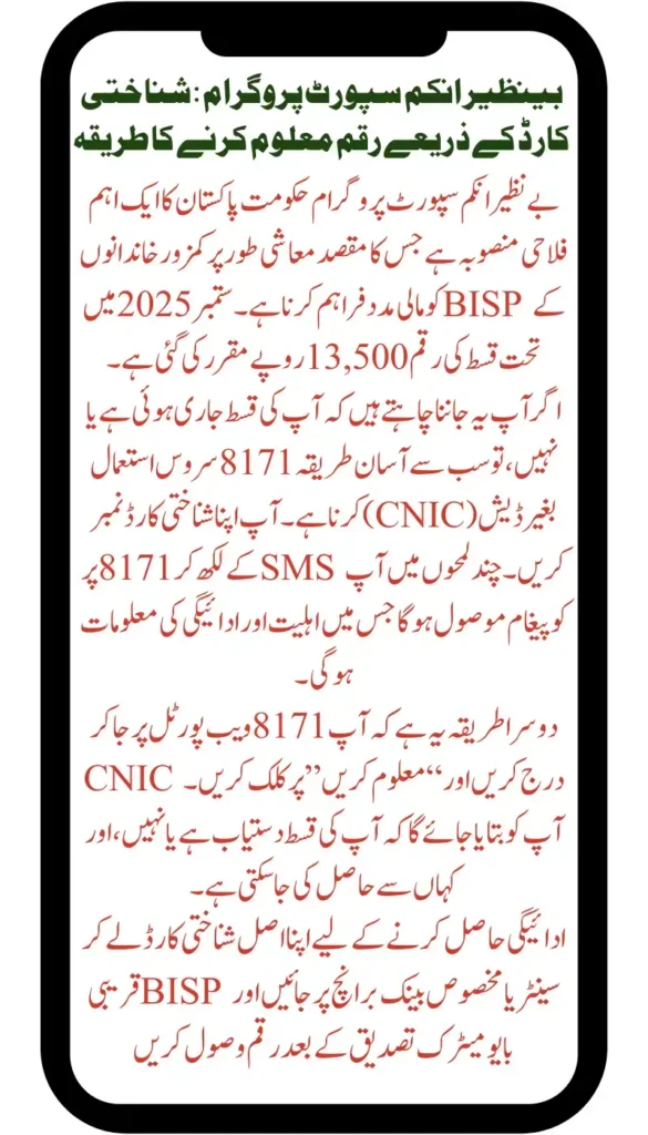 Check BISP Balance by CNIC Online – September 2025 Instructions