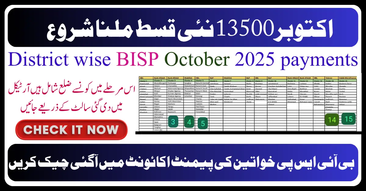 8171 BISP Phase-II 2025, Verification, District-Wise, Payment Update, Rs.13,500